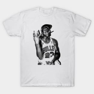 WHITE ART - michael jordan three peat T-Shirt